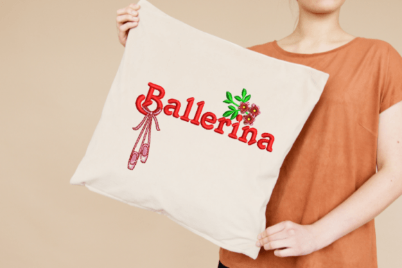 Ballerina Word Digital Embroidery Design