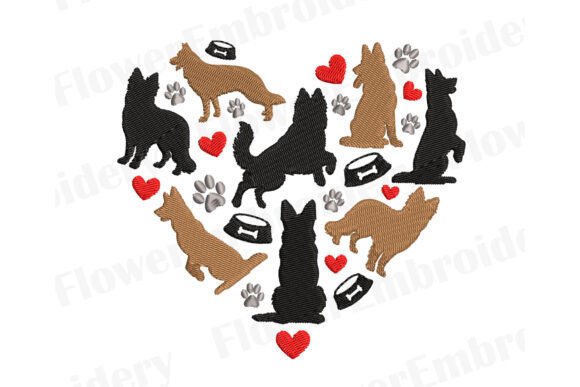 German Shepherd Machine Embroidery