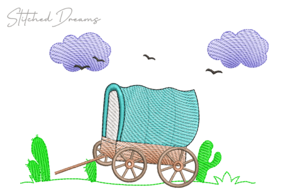 Horse Carriage Digital Embroidery Design