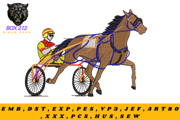 Horse Racing Embroidery Design