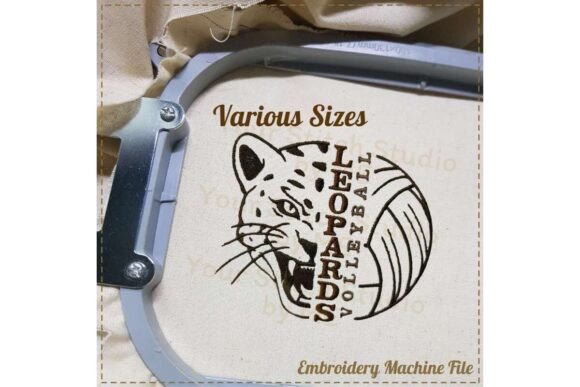 Leopard Volleyball Embroidery Design