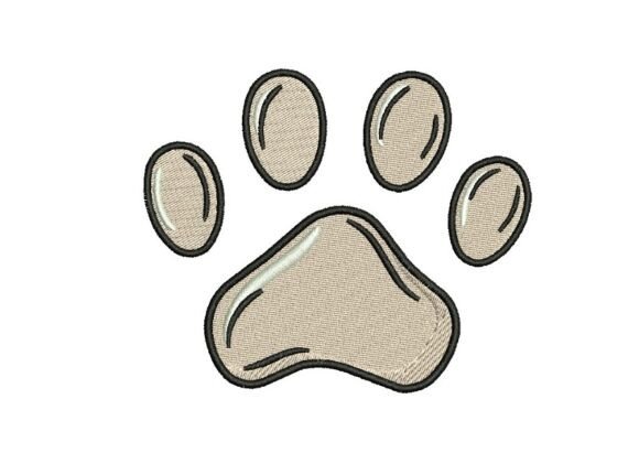 Pink Paw Print Embroidery