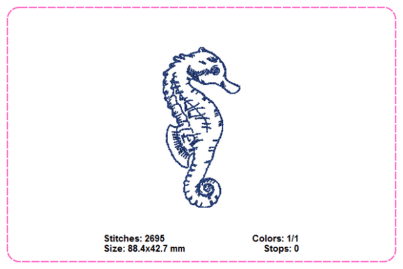 Sea Horses Embroidery Designs