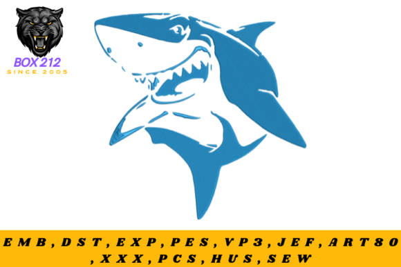 Shark Embroidery Design