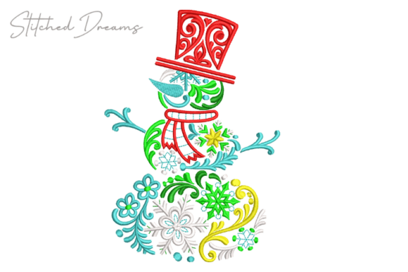Snowman Embroidery Design Digital Embroidery